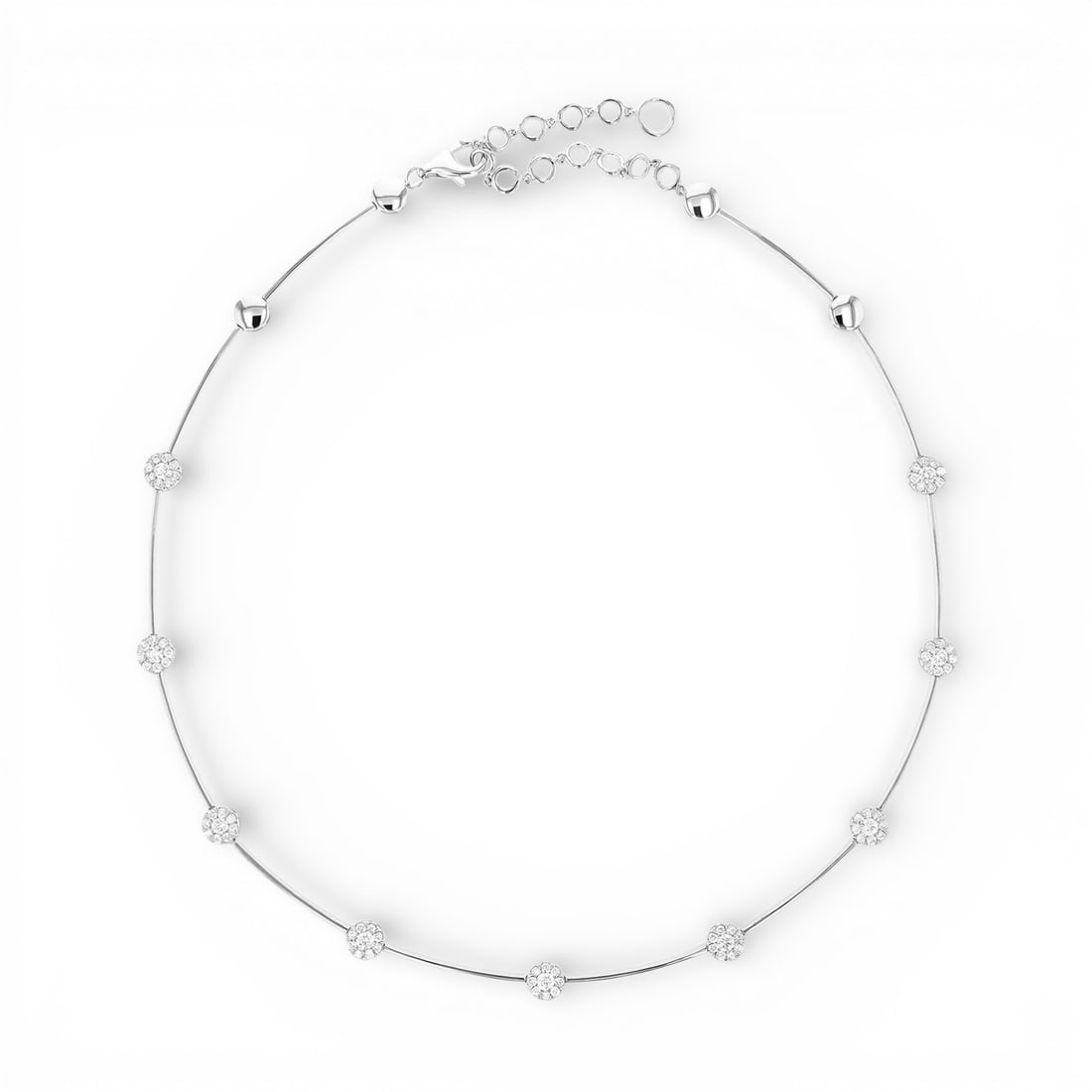 Fiori Cluster 2.36 ctw Diamond 18K White Gold Necklace: A testament to superior craftsmanship, this exquisite Fiori Cluster necklace featuring Natural Diamonds is unparalleled. Crafted with precision, the Cluster setting is seamlessly integrated into 18.9 