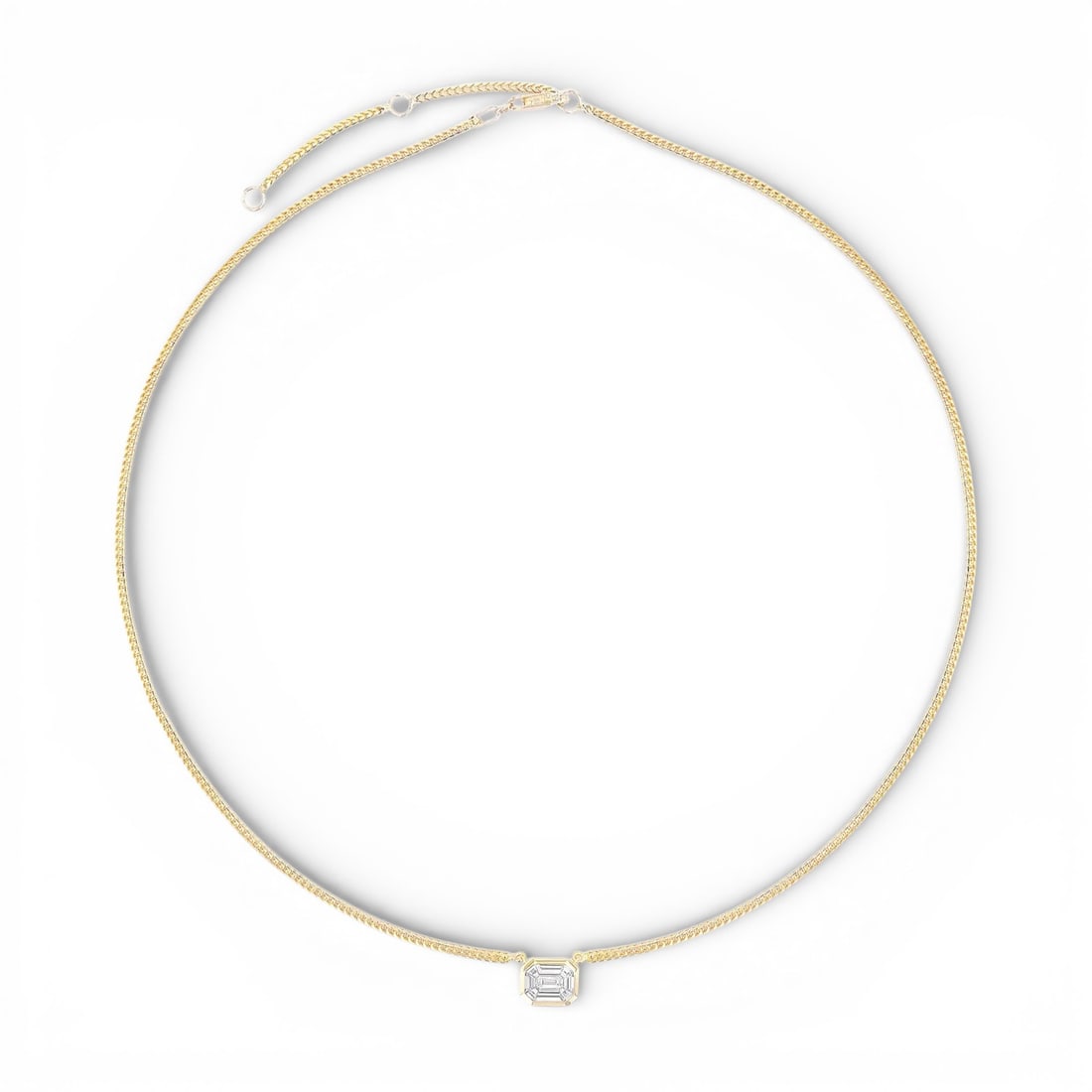 0.50 ctw Diamond 18K Yellow Gold Necklace: A vision of luxury, this elegant Solitaire Necklace featuring Natural Diamonds defines sophistication. The gemstones are nestled within a Bezel framework, supported by a substantial 1.45 grams 18K Yel