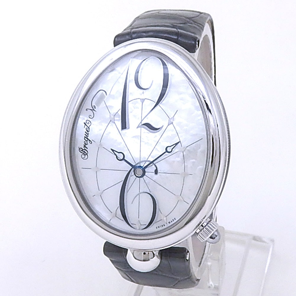 Breguet Reine de Naples 8967ST/58/986 Steel Mother of Pearl Dial: The Breguet Reine de Naples, Reference 8967ST/58/986, is a breathtaking tribute to horological artistry and elegant design. Executed in a beautifully contoured stainless steel case, this exquisite lad
