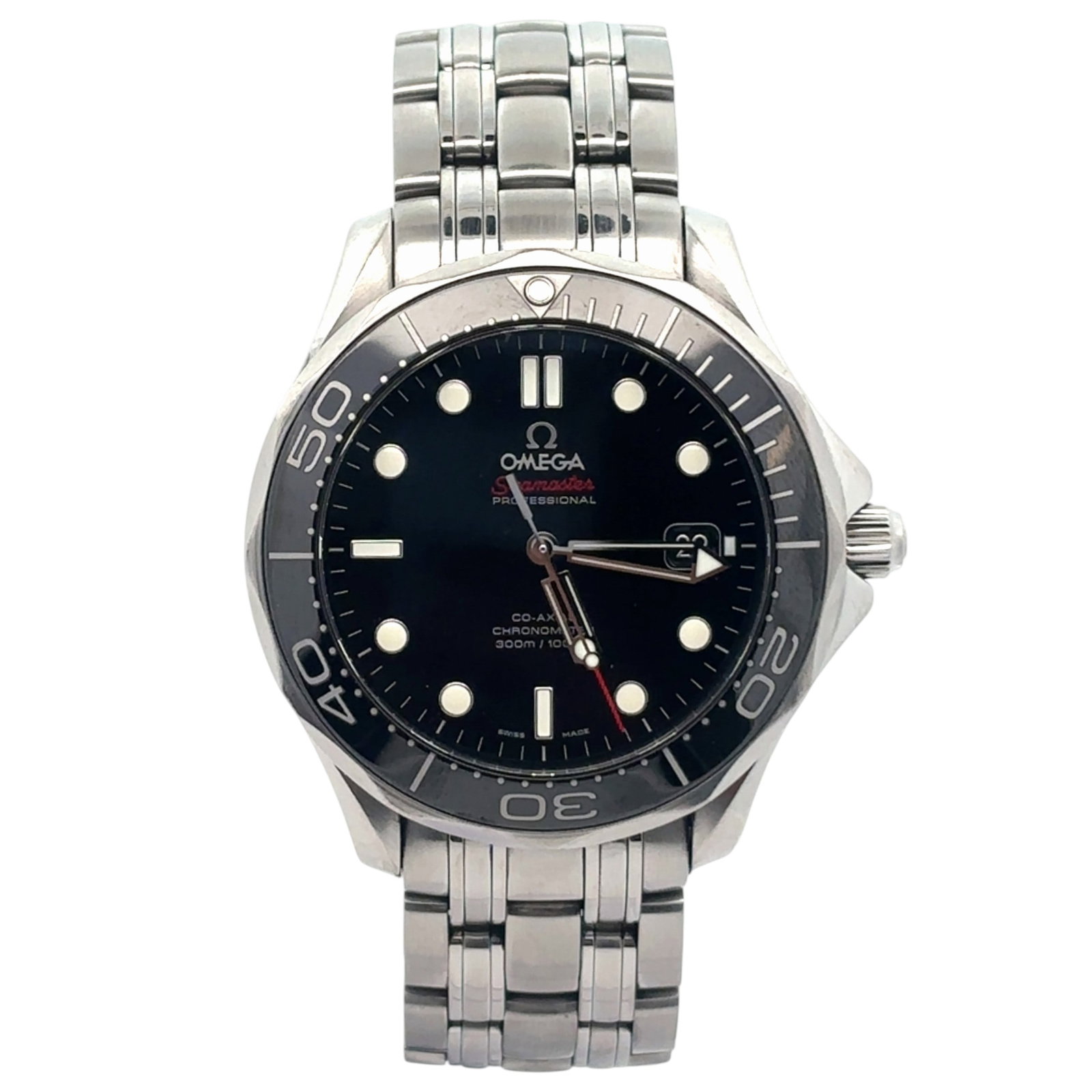 Omega Seamaster Diver 300M 212.30.41.20.01.003 Stainless Steel Black Dial: The Omega Seamaster Diver 300M, Reference 212.30.41.20.01.003, is a quintessential diver's watch blending rugged functionality with classical design. Crafted from stainless steel, the 41mm case featur