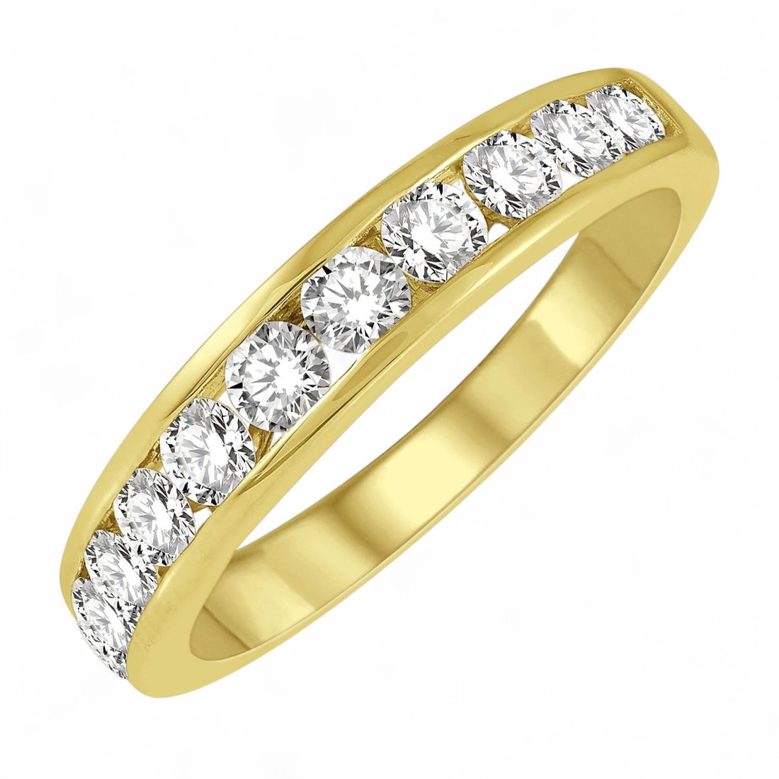 0.77 Ctw Channel Set Wedding Band White Diamond Modern 14K Yellow Gold Ring - Certified: Exuding opulence and grace, this exquisite Channel Set Wedding Band ring featuring Natural Diamonds is crafted for the distinguished. A detailed Channel gallery secures the stones, rendered in 2.9 gra