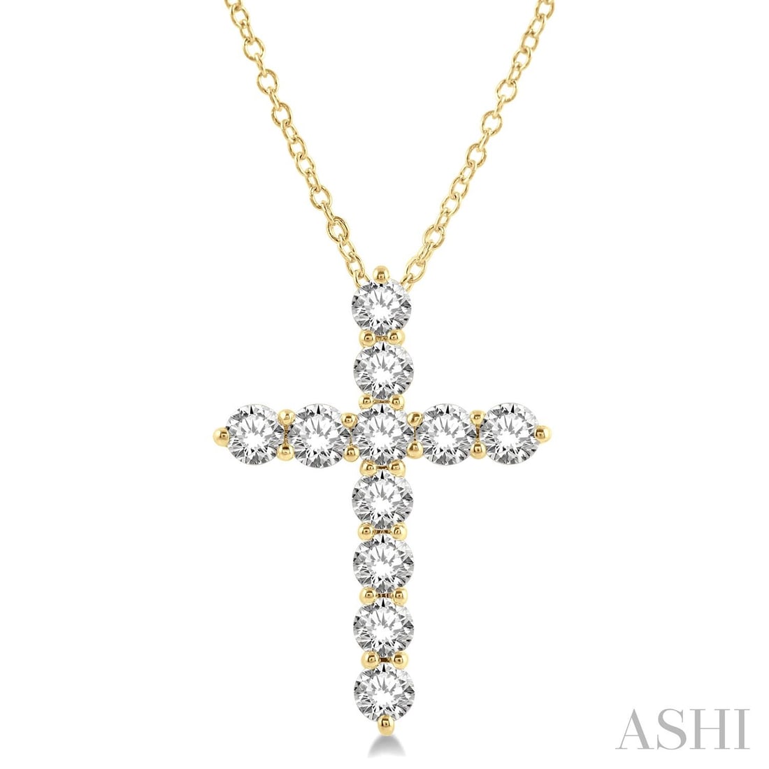 2.97 ctw Diamond Latin Cross Pendant 14k Yellow Gold: Epitomizing grandeur, this magnificent Latin Cross pendant featuring White Diamond stands as a beacon of refined taste. Showcasing the gems in a Single Row arrangement, the pendant consists of 2.2 gra