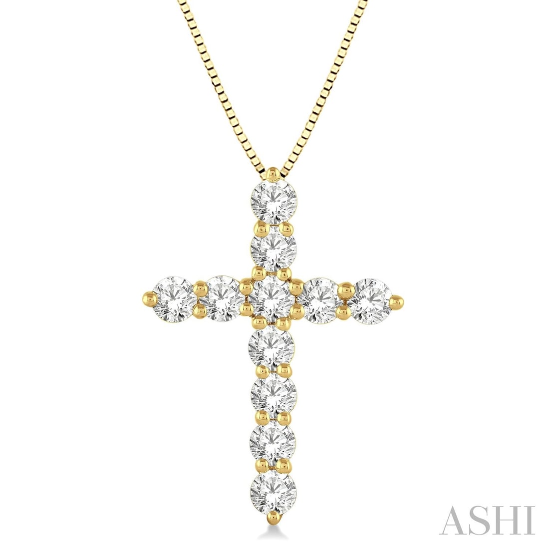 1.0 ctw Round Cut Diamond Cross Pendant 14K Yellow Gold (1 of 3)