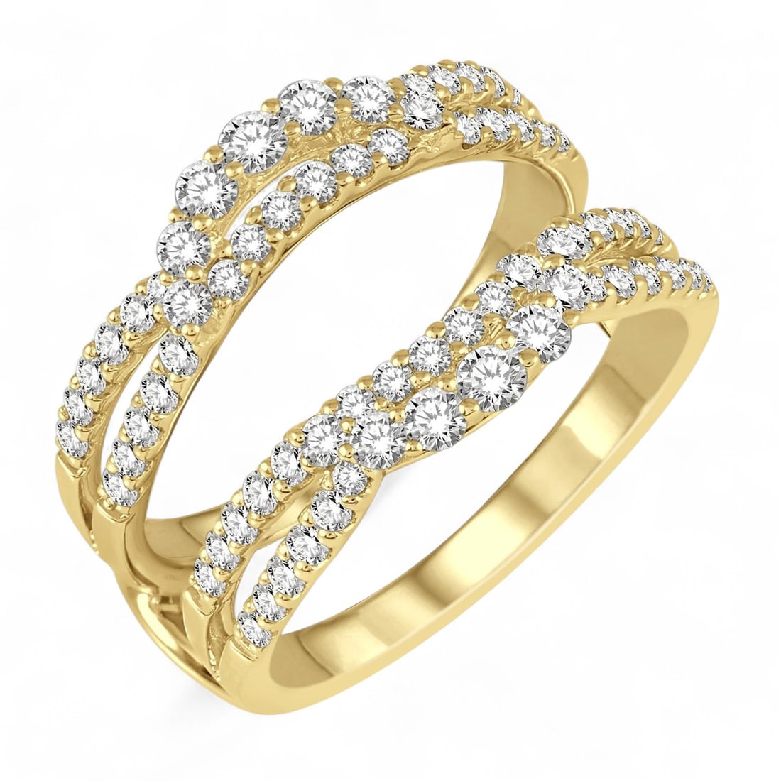 1.0 Ctw Insert Diamond Modern 14K Yellow Gold Ring - Certified (1 of 3)