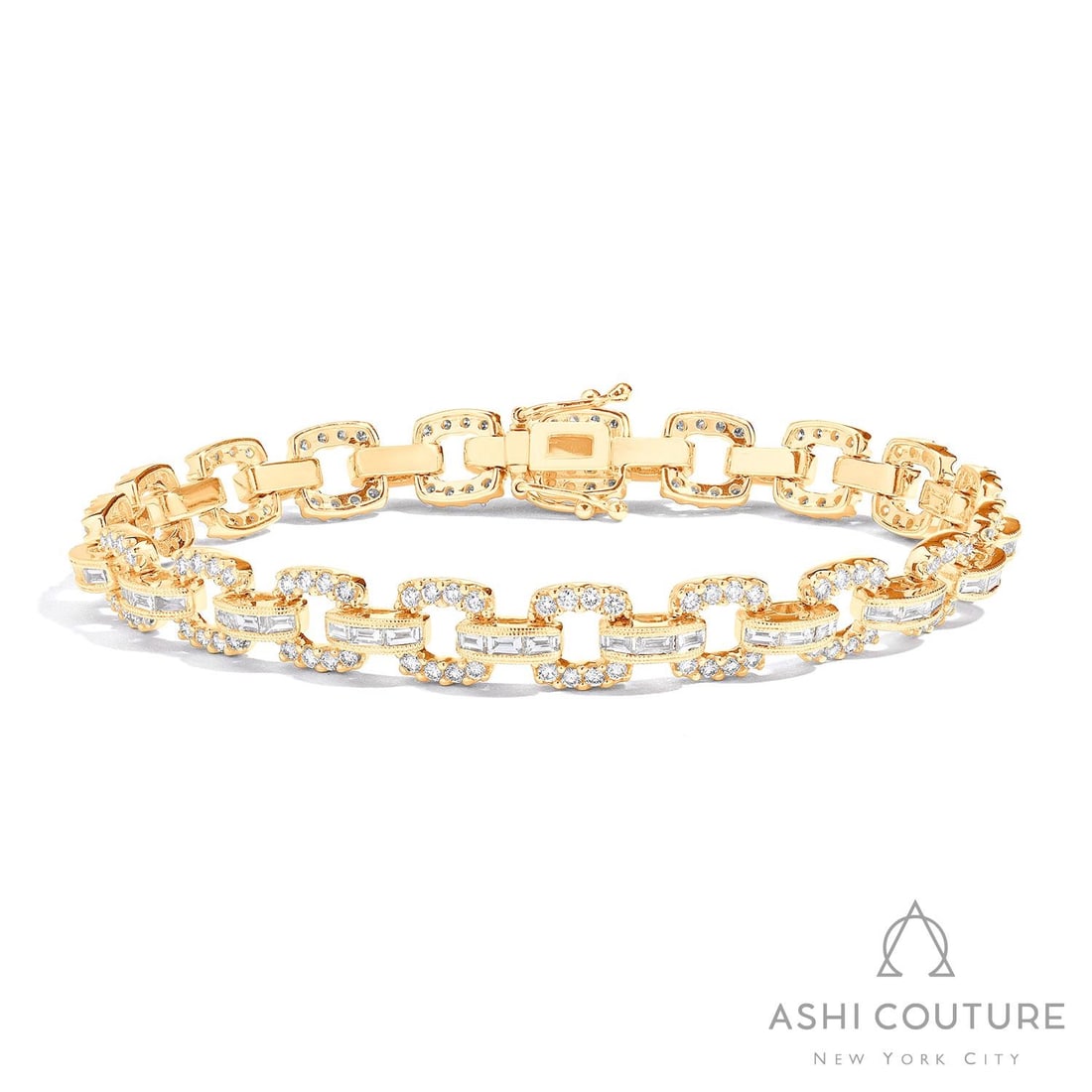 3.93 ctw White Diamond 18k Yellow Gold Bracelet (1 of 2)