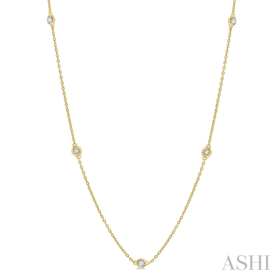 0.5 ctw Diamond Station 14K Yellow Gold Necklace: Exuding opulence and grace, this elegant Station necklace featuring White Diamond is crafted for the distinguished. Showcasing the gems in a Station arrangement, the necklace consists of 2.0 grams of 