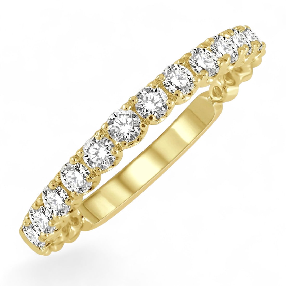 0.52 Ctw Lattice Wedding Band White Diamond Modern 14K Yellow Gold Ring - Certified: Epitomizing grandeur, this magnificent Lattice Wedding Band ring featuring Natural Diamonds stands as a beacon of refined taste. A detailed Prong gallery secures the stones, rendered in 1.7 grams of l