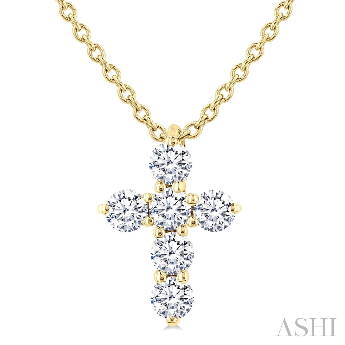 0.25 ctw Diamond Christian Cross Fashion 14K Yellow Gold Pendant: Rare and radiant, this elegant Christian Cross pendant featuring White Diamond offers a touch of the extraordinary. A detailed Cluster gallery secures the stones, rendered in 0.25 g of lustrous 14K Ye