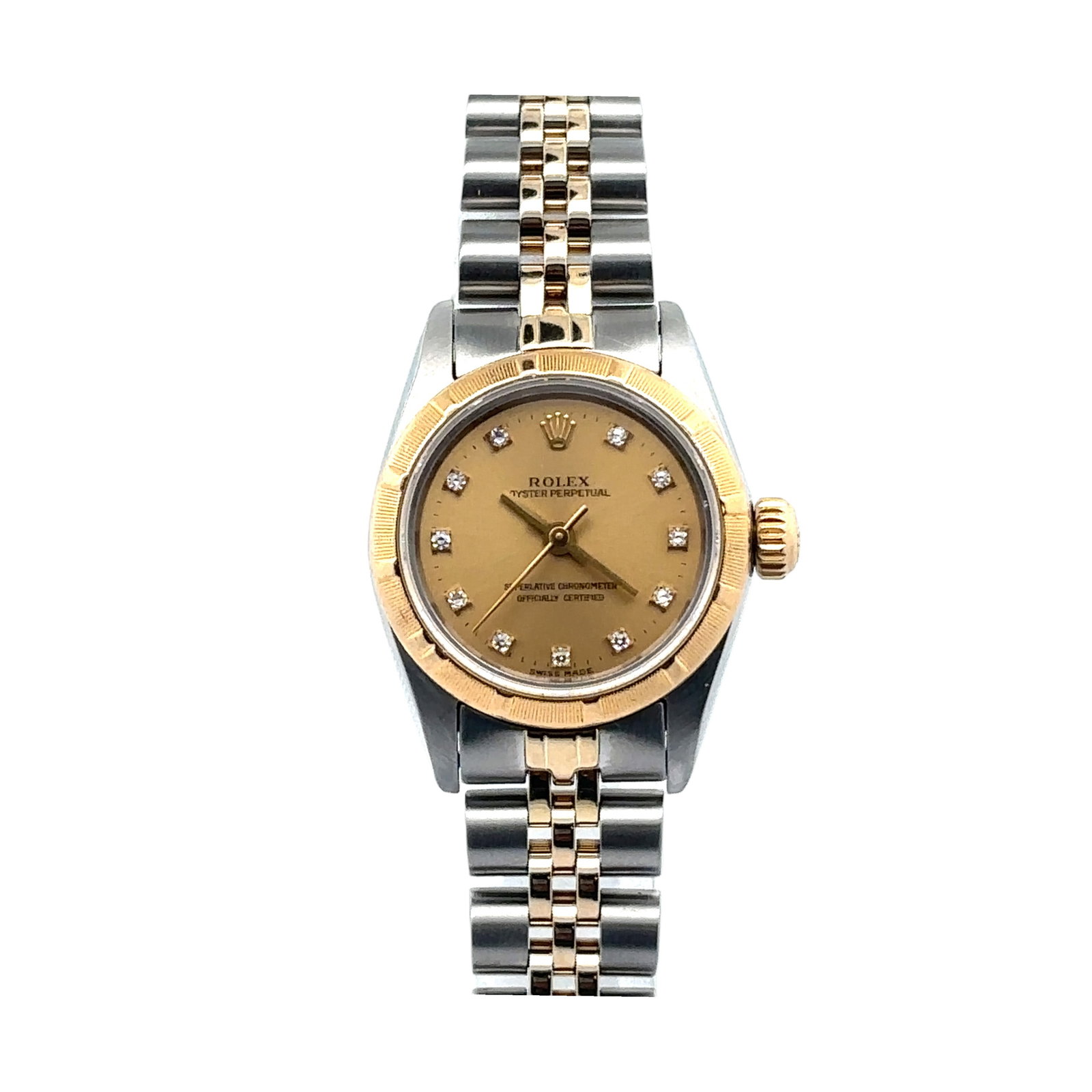 Rolex Perpetual 67233 Two-Tone Champagne Diamond Dial 24mm (1 of 3)
