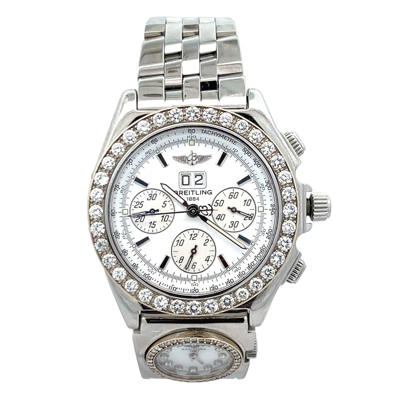 Breitling Crosswind UTC A44355 Stainless Steel White Diamond Bezel Dial (1 of 4)