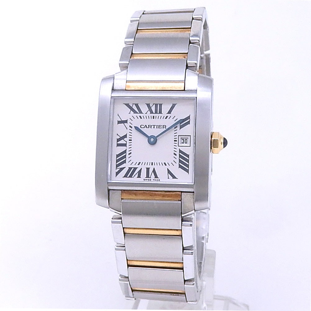 Cartier Tank Francaise W51012Q4 18k Yellow Gold & Stainless Steel White Dial (1 of 6)