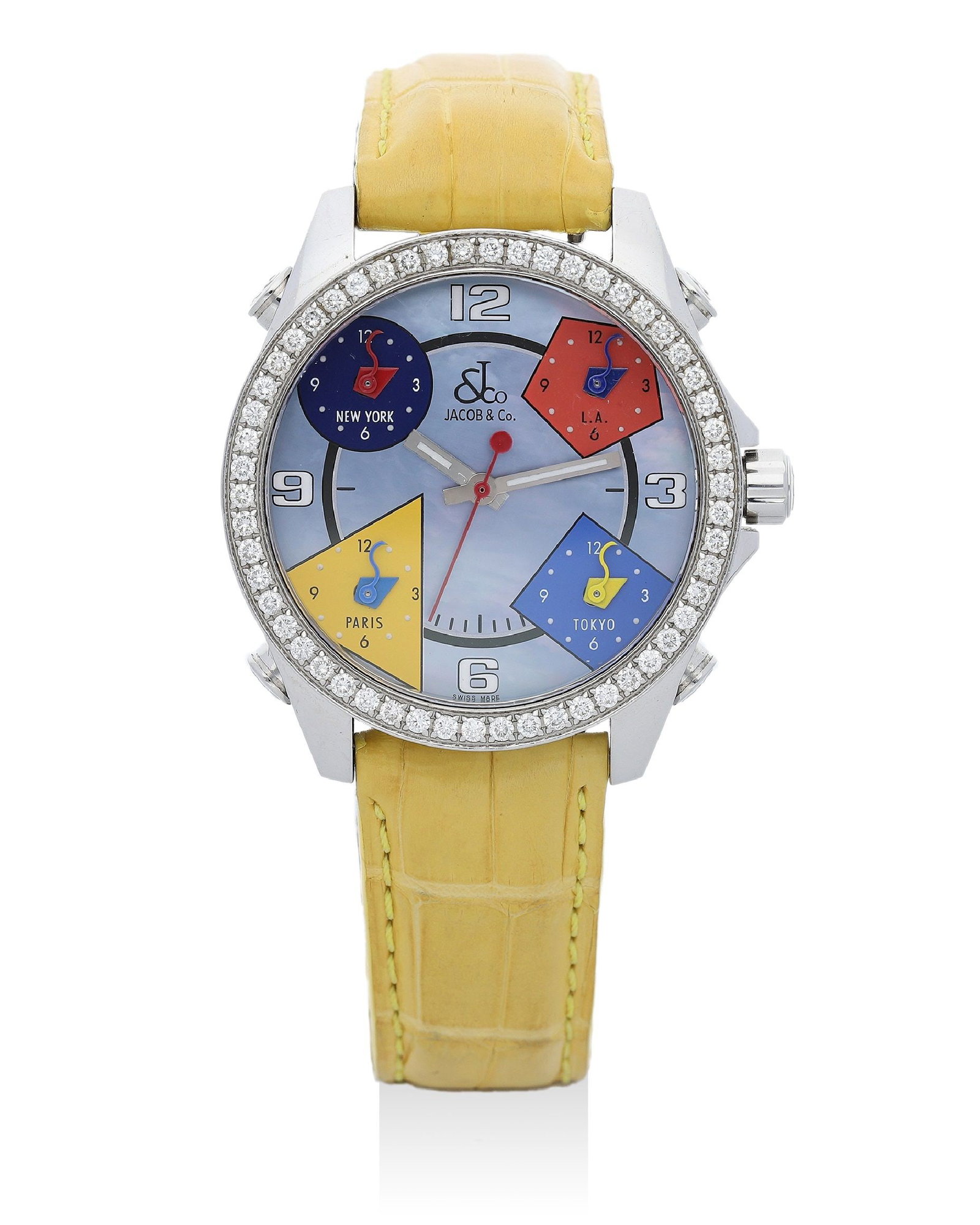 Jacob & Co. Five Time Zone JCM7DA Stainless Steel Diamond Dial (1 of 1)