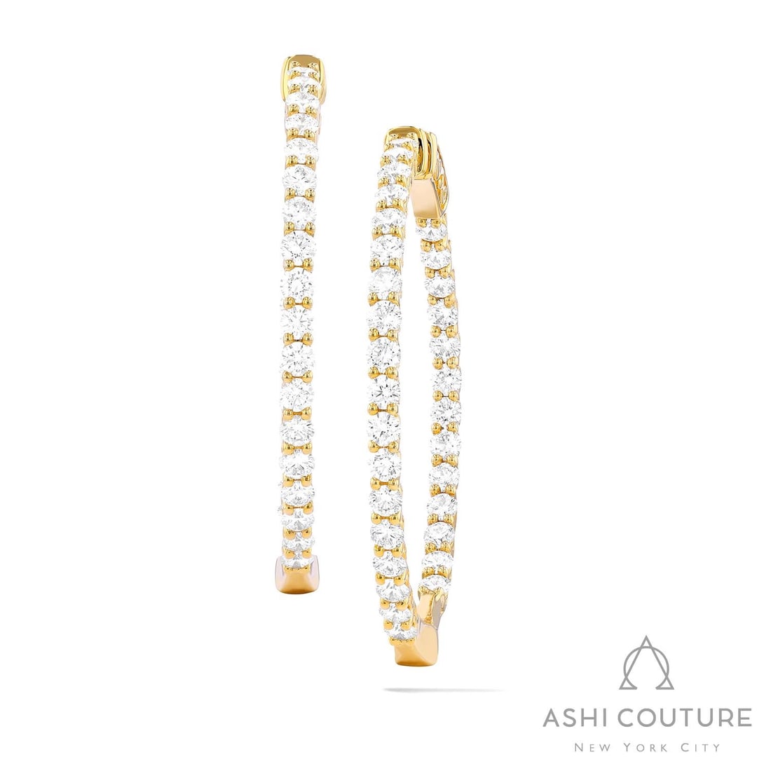 Classic Duchess 3.01 ctw Diamond 18K Yellow Gold Hoop Earrings: Retail Value: $17,310 A testament to superior craftsmanship, this stunning Classic Diamond Hoop pair of earrings featuring White Diamond is unparalleled. Securely held in a classic Hoop design, the ea