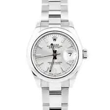 Rolex Datejust 178240 Steel Silver Dial: The Rolex Datejust, Reference 178240, is a timeless expression of elegance for the discerning woman. Crafted from polished stainless steel, the 31mm Oyster case is complemented by a smooth domed bezel