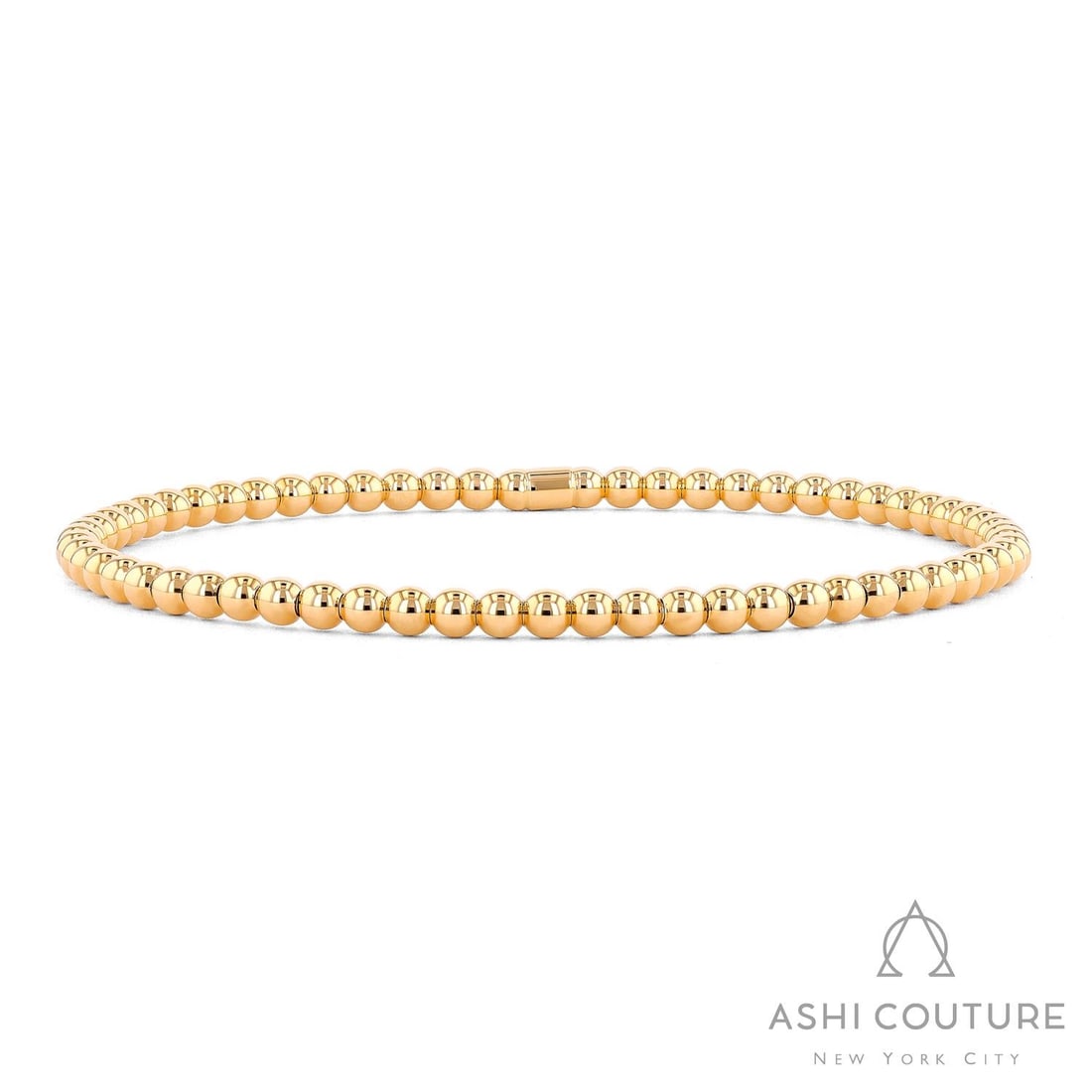 Sereno Gold Bead Stretch 18K Yellow Gold Bracelet (1 of 2)