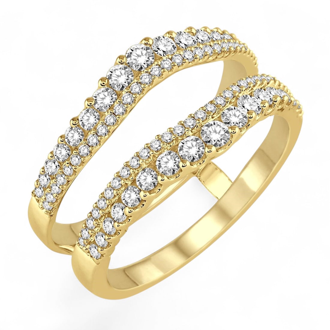 0.82 Ctw Insert White Diamond Modern 14K Yellow Gold Ring - Certified: A symphony of light and color, this magnificent Insert ring featuring Natural Diamonds embodies the pinnacle of luxury. The gemstones are nestled within an Insert framework, supported by a substantial