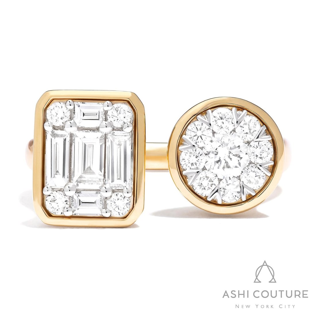 Empress 0.95 ctw Diamond Toi Et Moi Cluster 18K Gold Ring: Timeless and sophisticated, this breathtaking Toi Et Moi Open Cluster ring featuring White Diamond radiates enduring beauty. The gemstones are nestled within a Toi et Moi framework, supported by a sub