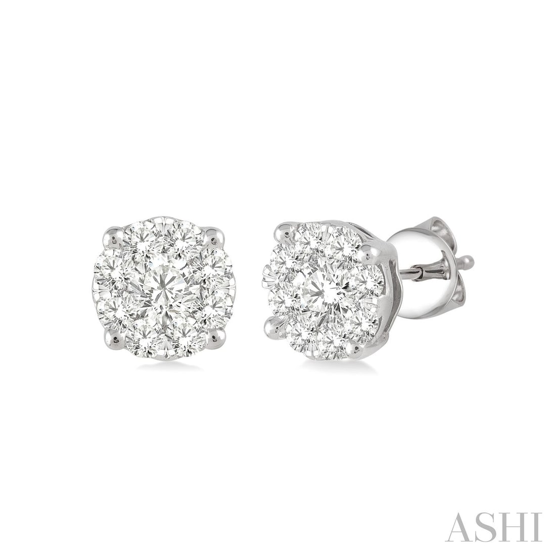 0.16 ctw Cluster Diamond 14K White Gold Stud Earrings: A vision of luxury, this stunning Cluster pair of earrings featuring Natural Diamonds defines sophistication. The gemstones are nestled within a Cluster framework, supported by a substantial 0.6 grams