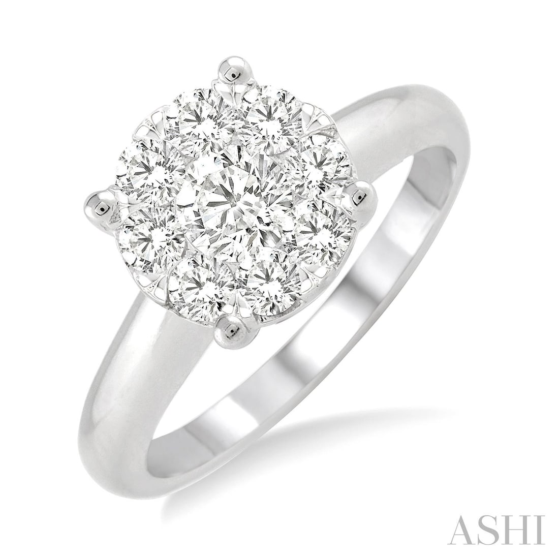 1.04 ctw White Diamond Cluster 14K White Gold Ring: A testament to superior craftsmanship, this exquisite Cluster ring featuring White Diamond is unparalleled. Crafted with precision, the Cluster setting is seamlessly integrated into 4.15 grams of 14K 