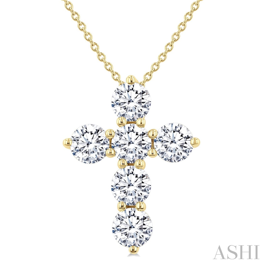 2.04 ctw Diamond Christian Cross 14K Yellow Gold Pendant: An exquisite masterpiece of haute joaillerie, this stunning Christian Cross pendant featuring White Diamond is a true treasure. Crafted with precision, the Cluster setting is seamlessly integrated int