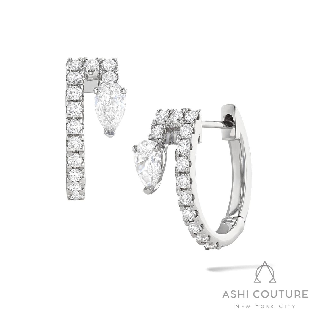0.80 ctw White Diamond 18k White Gold Paradox Hoop Earrings: Retail Value: $5,505 Captured in a moment of brilliance, this stunning Paradox Pear pair of earrings featuring White Diamond speaks to the connoisseur. Securely held in a classic Hoop design, the earr