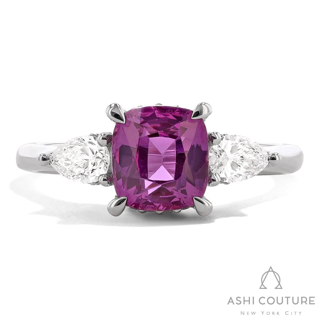 0.50 ctw Pink Sapphire and 0.50 ctw Diamond 18k White Gold Ring: Retail Value: $16,005 Defining modern elegance, this magnificent 3-Stone ring featuring Pink Sapphire, White Diamond captures the essence of style. Crafted with precision, the Three-Stone setting is s