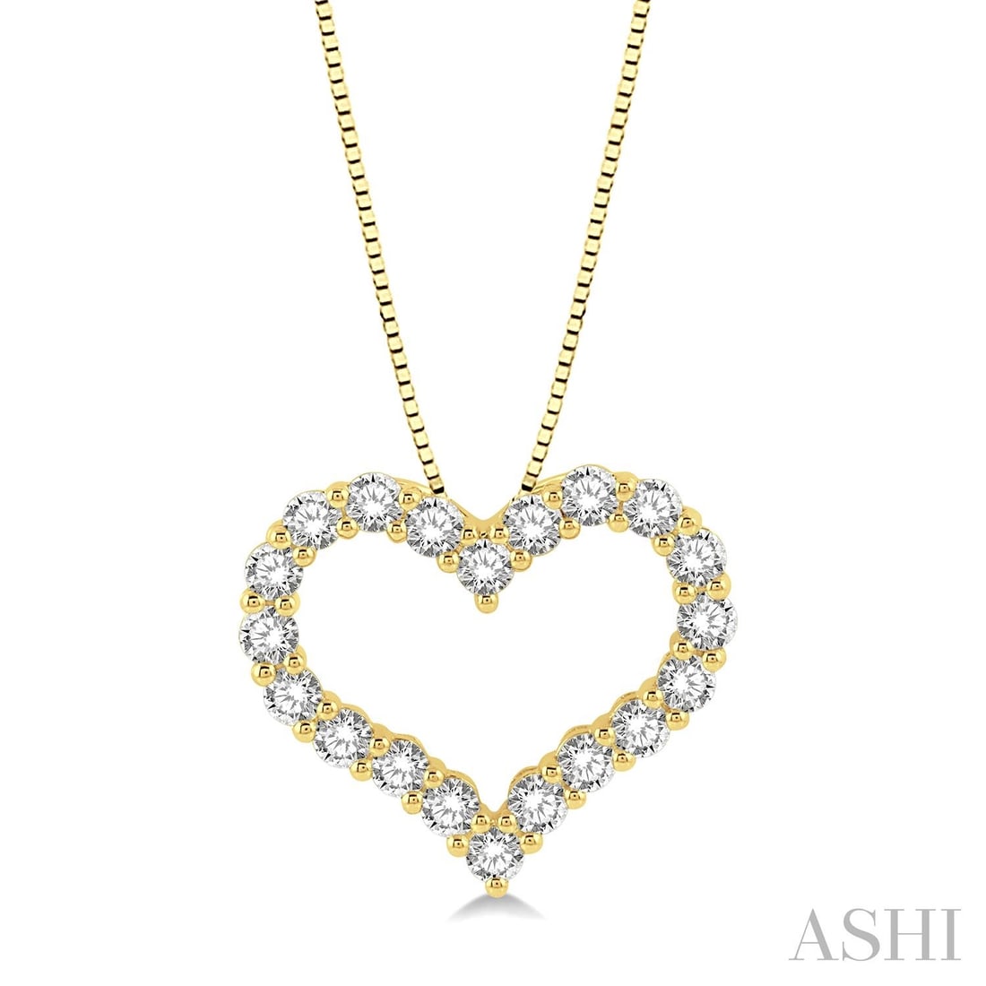 0.75 ctw White Diamond Heart Outline 14K Yellow Gold Pendant Necklace: Epitomizing grandeur, this stunning Heart Shape pendant necklace featuring White Diamonds stands as a beacon of refined taste. Crafted with precision, the Outline Setting is seamlessly integrated into