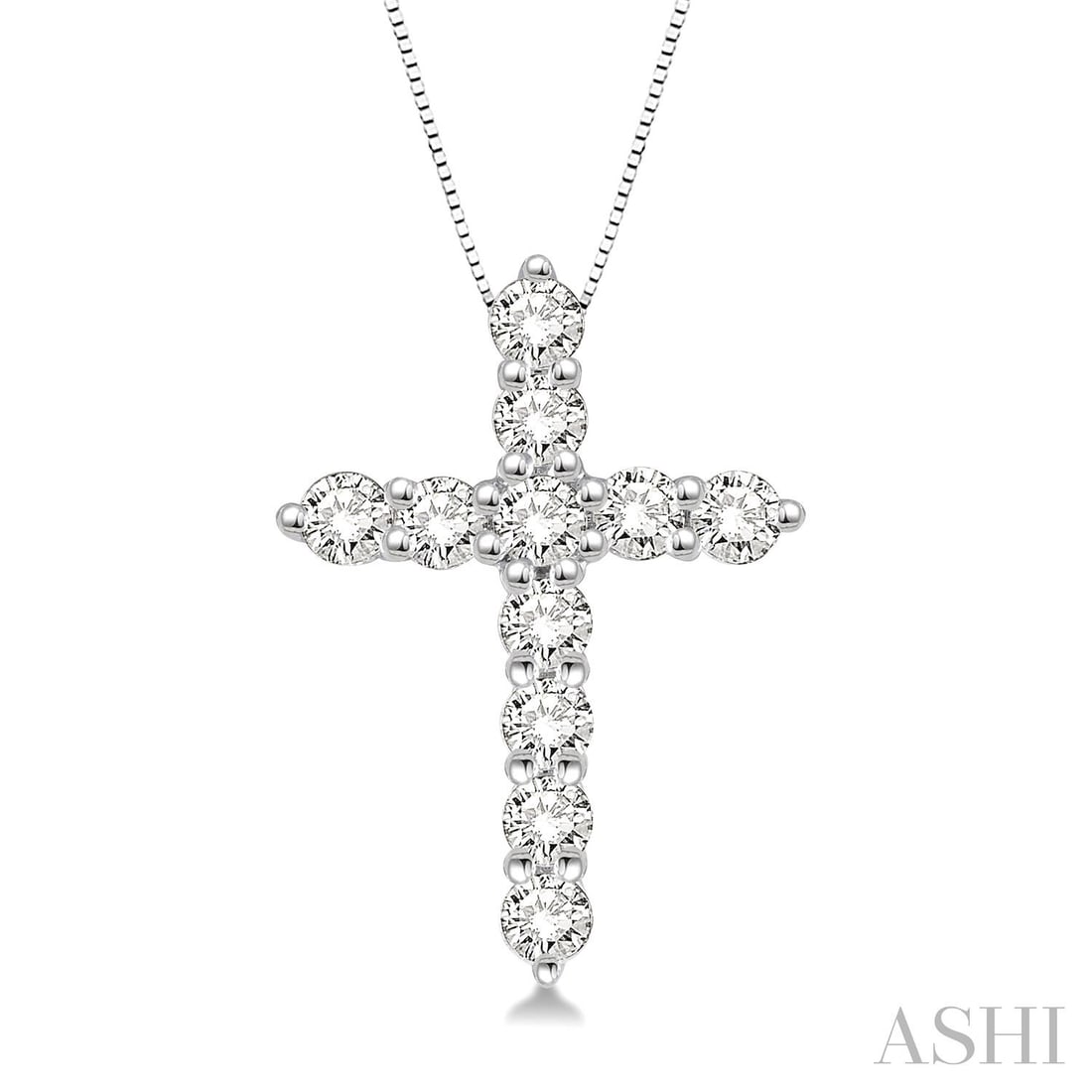 0.25 ctw Diamond Cross Pendant 14K White Gold: A symphony of light and color, this exquisite Cross pendant necklace featuring Natural Diamonds embodies the pinnacle of luxury. The gemstones are nestled within a Prong framework, supported by a subs