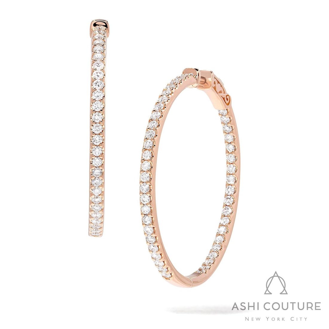 Duchess Classic 1.98 ctw Diamond 18K Rose Gold Hoop Earrings: Retail Value: $15,045 Defining modern elegance, this stunning Classic Hoop pair of earrings featuring White Diamond captures the essence of style. Showcasing the gems in a Pave arrangement, the earrin