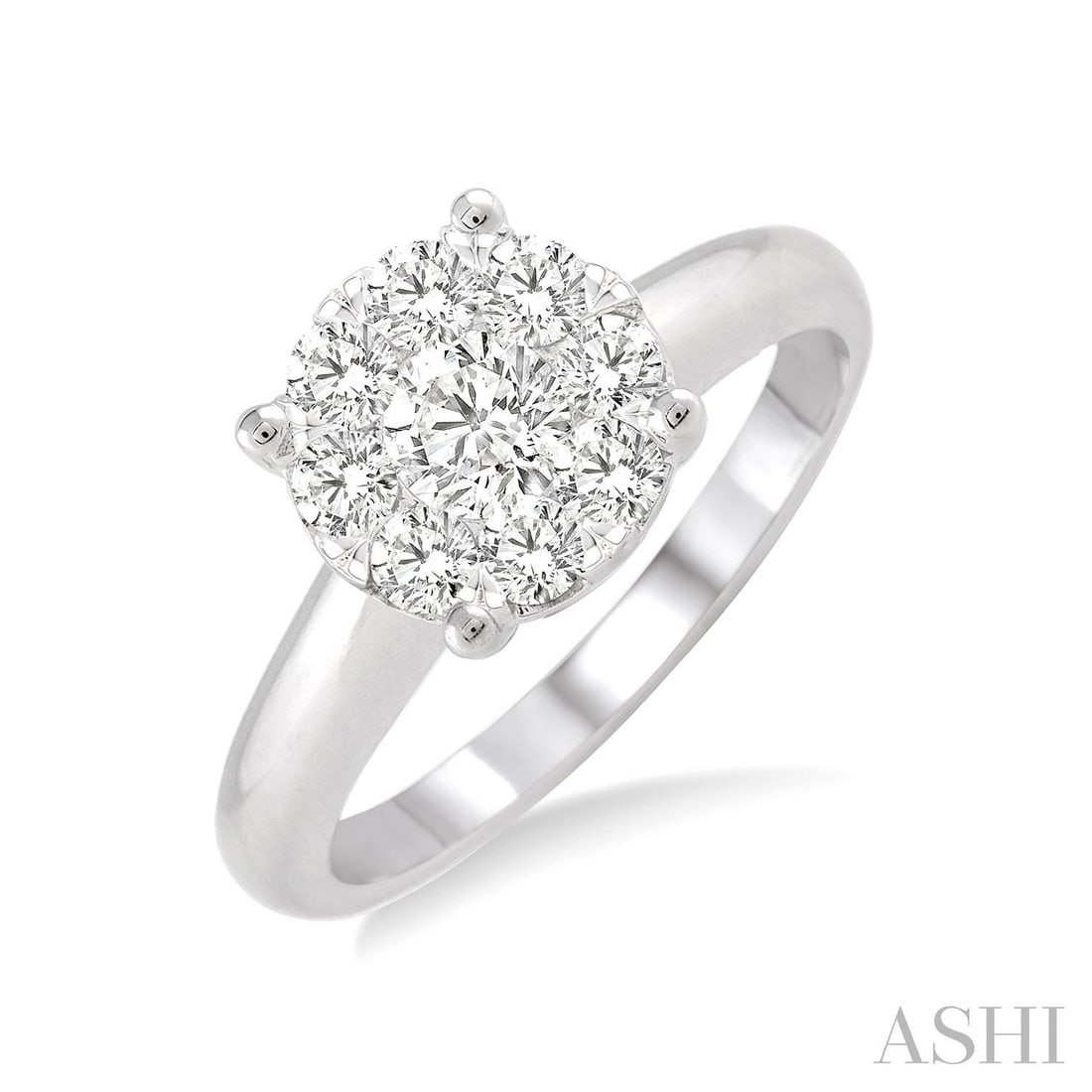 0.35 ctw Cluster Diamond 14K White Gold Engagement Ring: Defining modern elegance, this stunning Cluster ring featuring White Diamond captures the essence of style. Expertly mounted in a Cluster setting, the ring is crafted in 2.5 grams of solid 14K White G