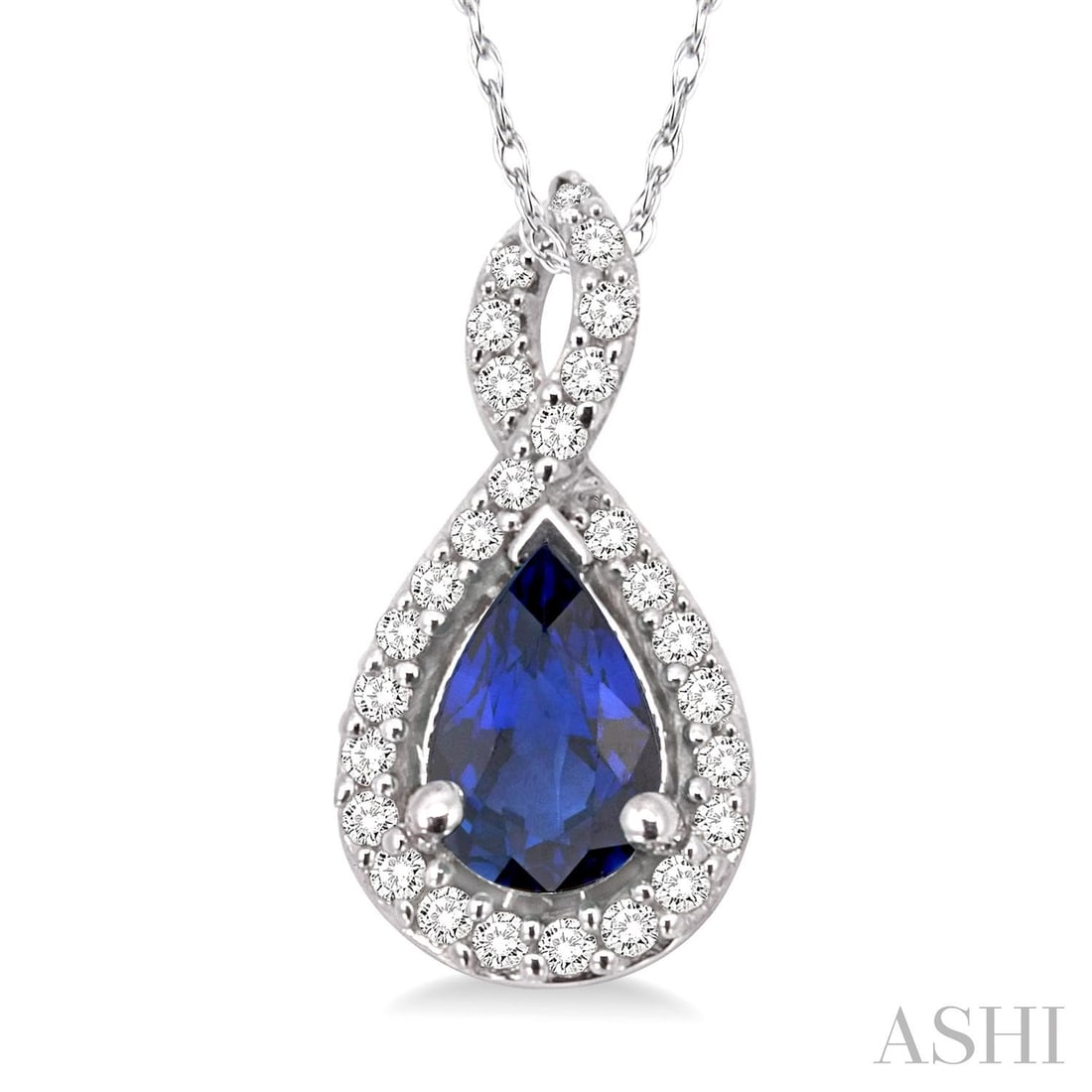 6x4mm Sapphire and 0.11 ctw Diamond 14K White Gold Pendant: A testament to superior craftsmanship, this elegant Halo pendant featuring Blue Sapphire, White Diamond is unparalleled. Crafted with precision, the Halo setting is seamlessly integrated into 0.85 gra
