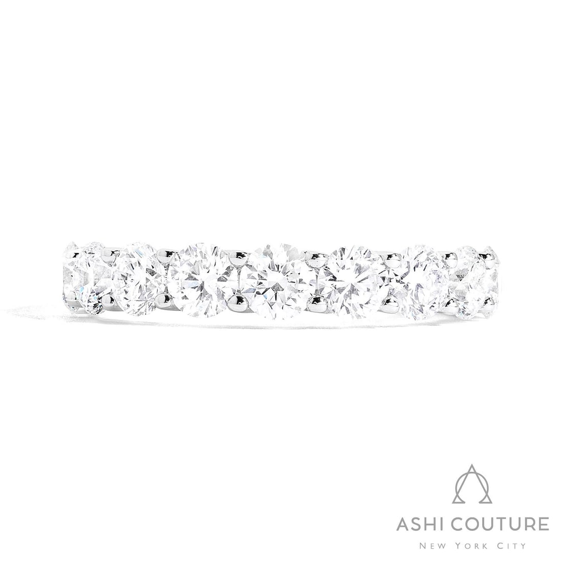 1.98 ctw Duchess Diamond Halfway Band Ring 18K White Gold: Retail Value: $8,955 An exquisite masterpiece of haute joaillerie, this elegant Duchess Classic Halfway Band ring featuring White Diamond is a true treasure. Securely held in a classic Shared Prong Ba