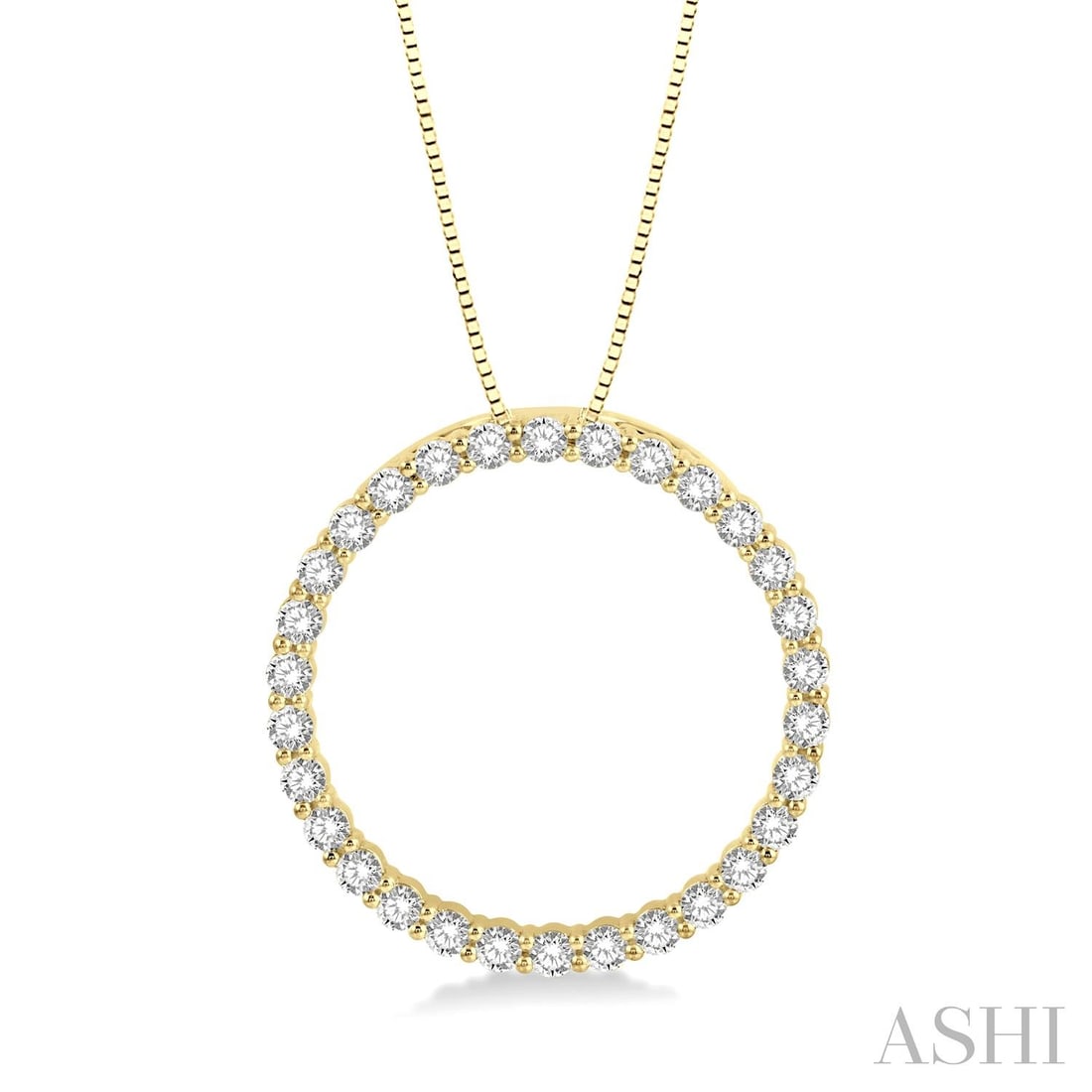 1.01 ctw Diamond Circle of Love Pendant Necklace 14K Yellow Gold: Exuding opulence and grace, this stunning Circle of Love necklace featuring Natural Diamonds is crafted for the distinguished. A detailed Prong gallery secures the stones, rendered in 2.5 grams of lus