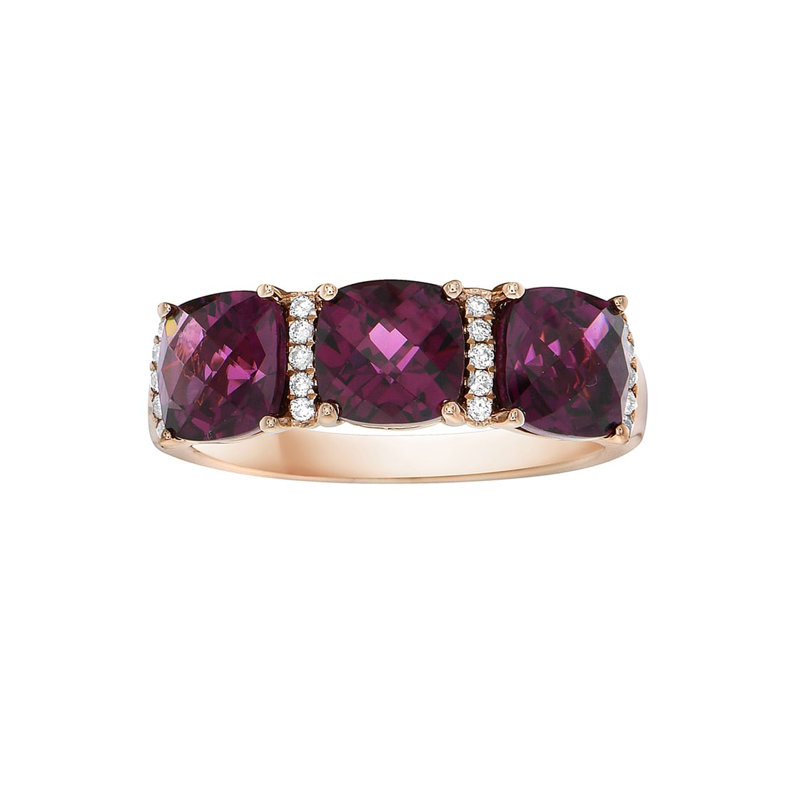 14k Rose Gold Ring with Rhodolite & Diamond Accents (1 of 2)