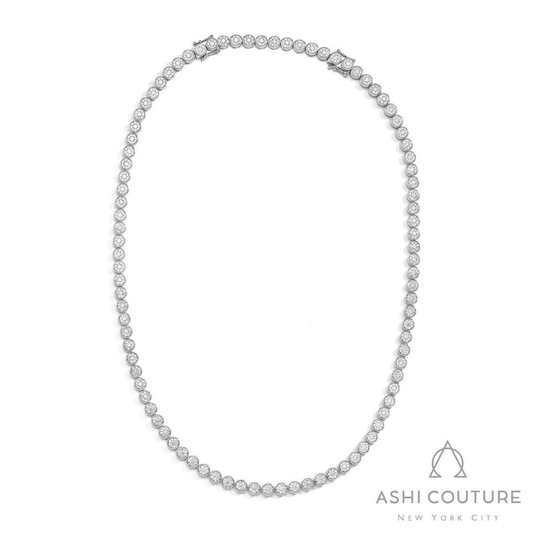 6.51 ctw White Diamond 18K White Gold Necklace: A symphony of light and color, this stunning Tennis Cluster necklace featuring White Diamond embodies the pinnacle of luxury. The gemstones are nestled within a Cluster framework, supported by a subst