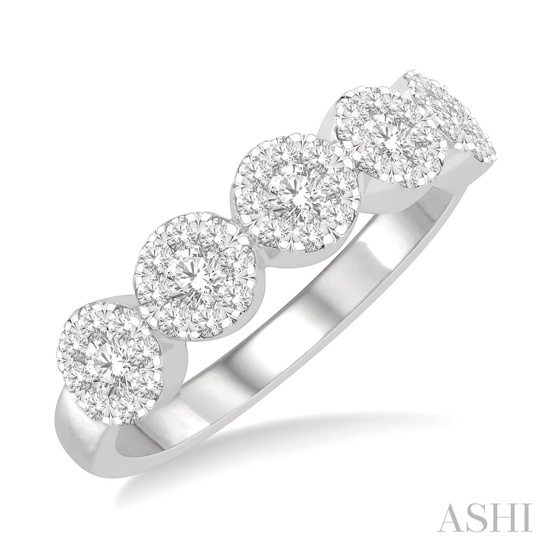 0.75 ctw Diamond 14K White Gold Band Ring: Rare and radiant, this breathtaking Cluster ring featuring Natural Diamonds offers a touch of the extraordinary. Showcasing the gems in a Cluster arrangement, the ring consists of 3.25 grams of 14K Wh
