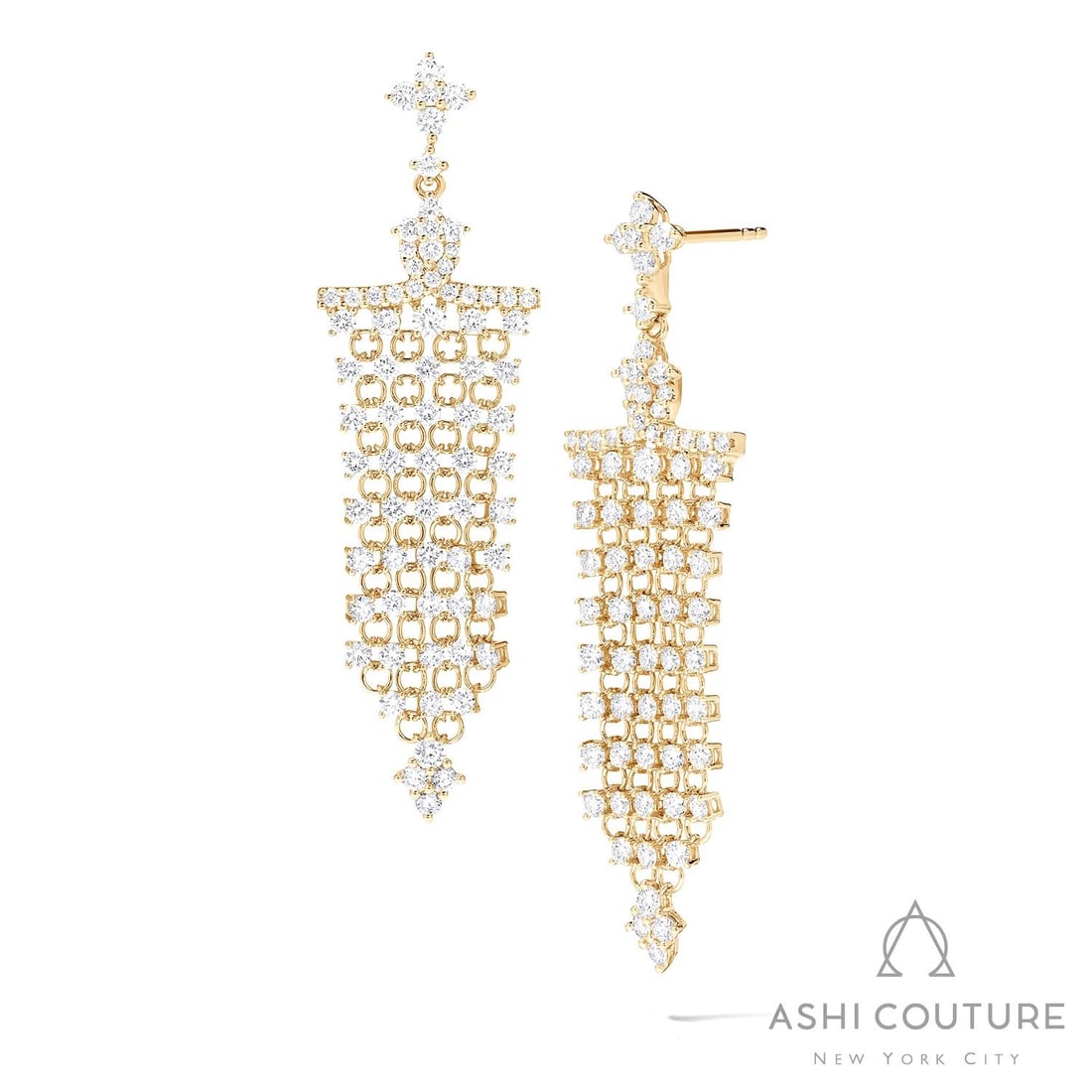3.29 ctw Diamond Silk Floral Drop 18k Yellow Gold Earrings: Retail Value: $16,785 An exquisite masterpiece of haute joaillerie, this exquisite Floral Drop pair of earrings featuring Natural Diamonds is a true treasure. Securely held in a classic Cluster design