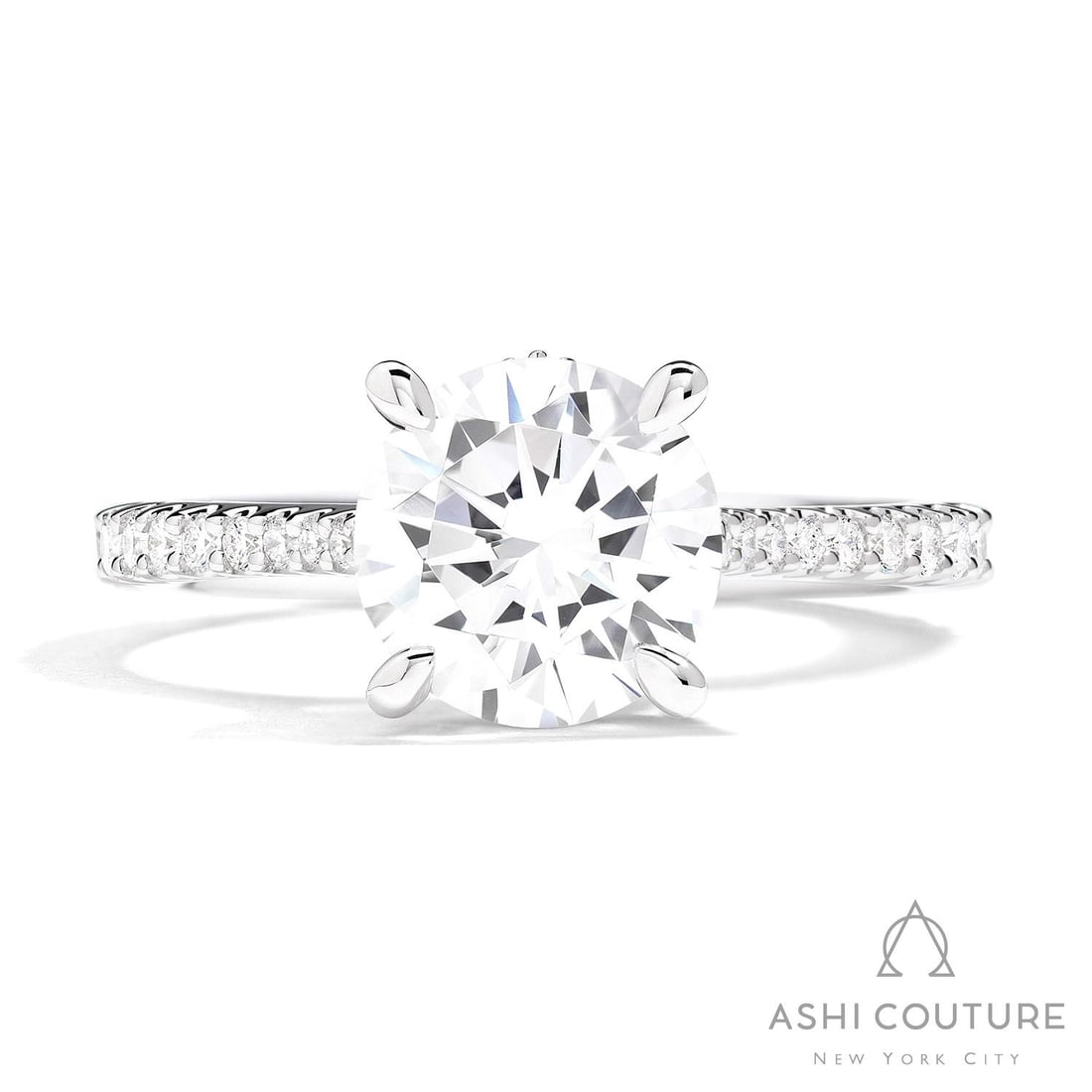 0.64 ctw Pave Diamond 14K White Gold Engagement Ring (1 of 3)