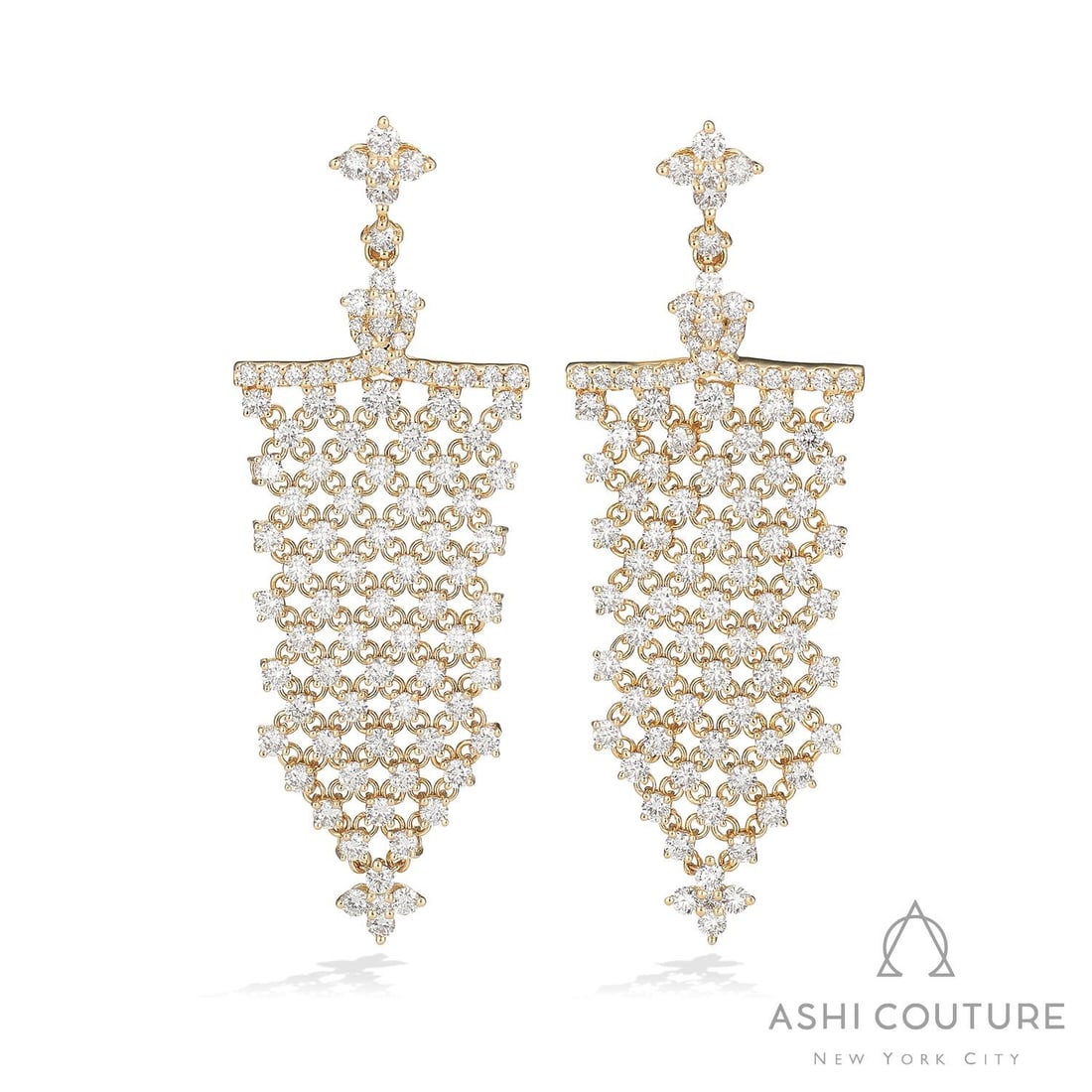 4.22 ctw White Diamond Silk 18K Yellow Gold Earrings: Retail Value: $20,625 Rare and radiant, this breathtaking Silk pair of earrings featuring White Diamonds offers a touch of the extraordinary. Securely held in a classic Drop Mounting design, the earri