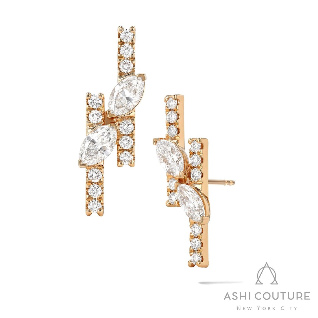 1.06 ctw Diamond Paradox Balancing Act 18K Yellow Gold Earrings: Timeless and sophisticated, this elegant Paradox Balancing Act pair of earrings featuring White Diamond radiates enduring beauty. Securely held in a classic Cluster design, the earrings are forged fro