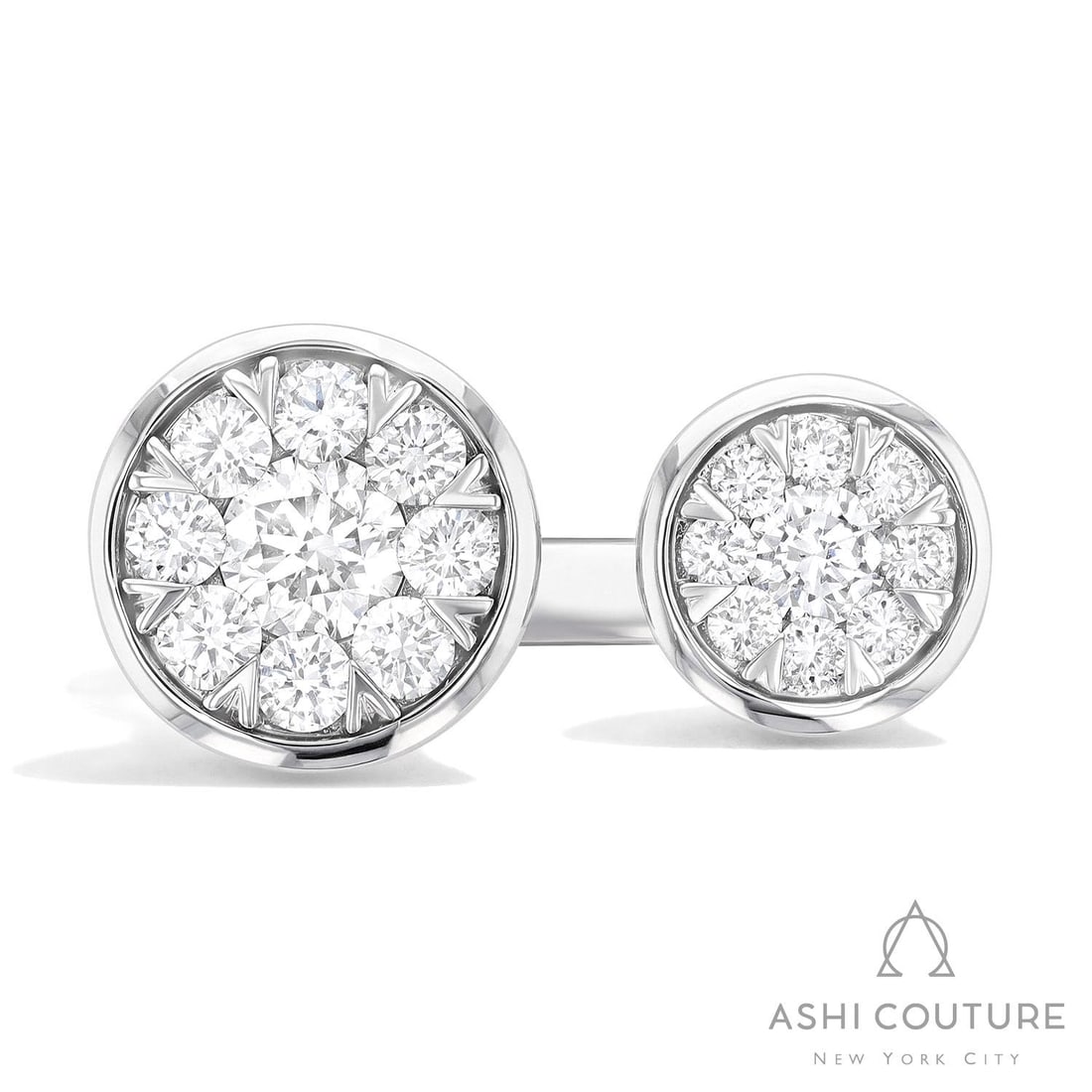 0.78 ctw White Diamond Toi Et Moi Cluster 18K White Gold Ring: A vision of luxury, this elegant Toi Et Moi ring featuring White Diamond defines sophistication. The gemstones are nestled within a Toi et Moi framework, supported by a substantial 5.25 g 18K White Go