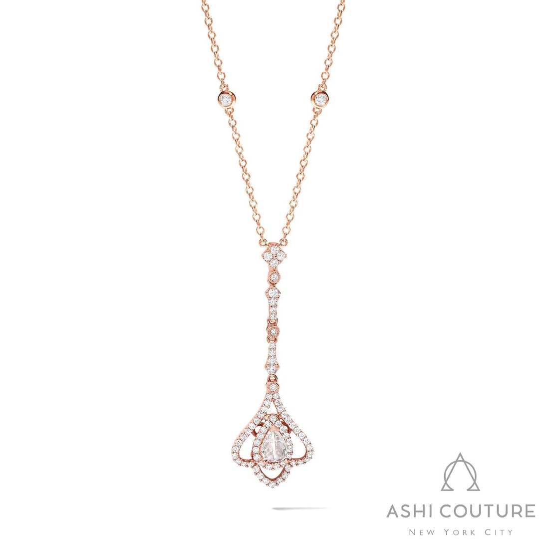 1.41 ctw White Diamond Floral 18K Rose Gold Pendant Necklace: Retail Value: $13,650 Defining modern elegance, this stunning Floral necklace featuring White Diamond captures the essence of style. A detailed Halo gallery secures the stones, rendered in 2.7 grams o