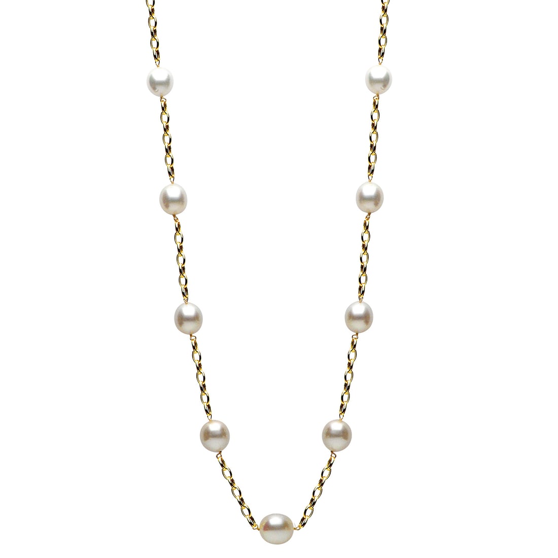 South Sea Pearl Station Necklace in 14K Yellow Gold (1 of 2)