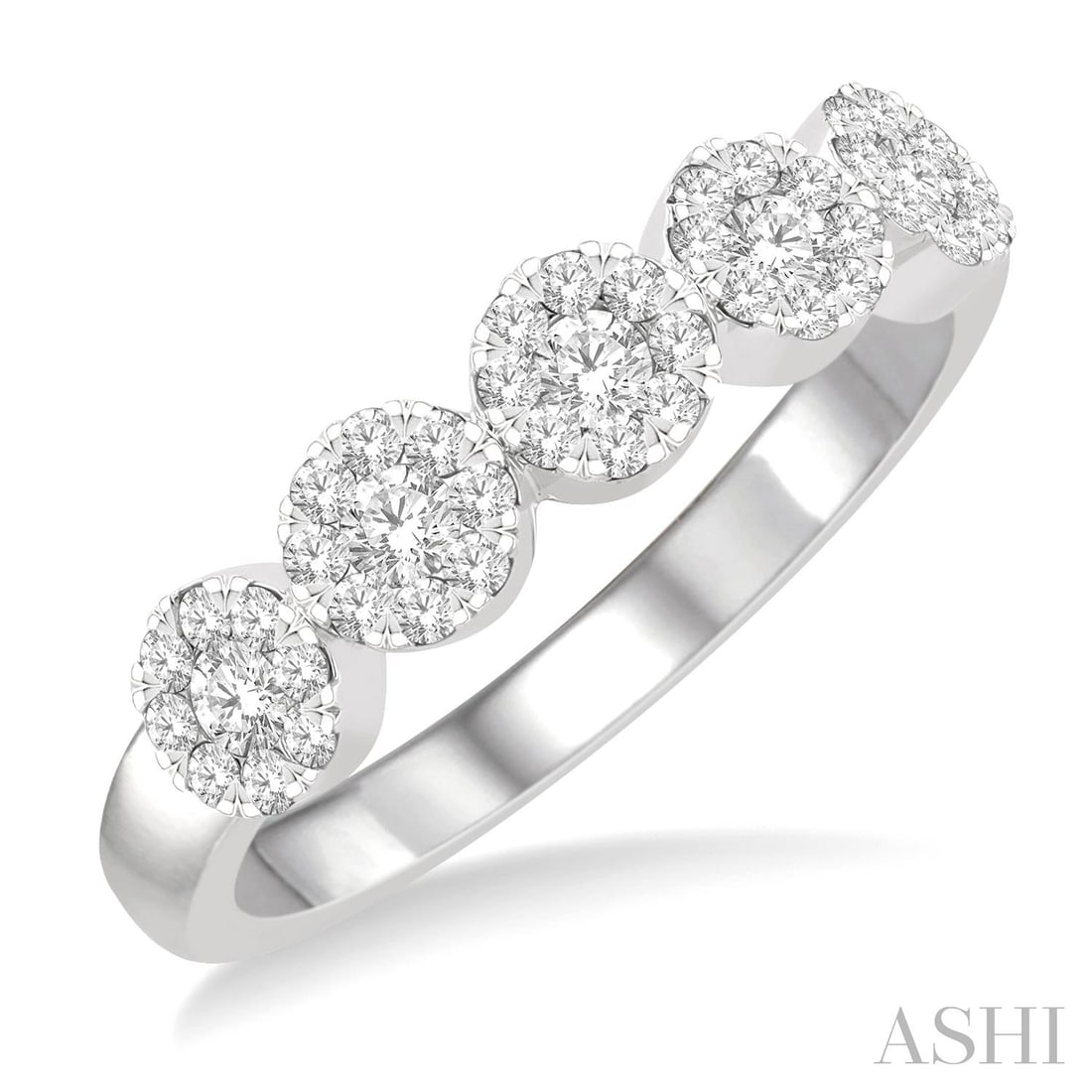 0.51 ctw White Diamond Cluster 14K White Gold Band Ring: A testament to superior craftsmanship, this magnificent Cluster band ring featuring White Diamond is unparalleled. Crafted with precision, the Cluster setting is seamlessly integrated into 2.95 grams 