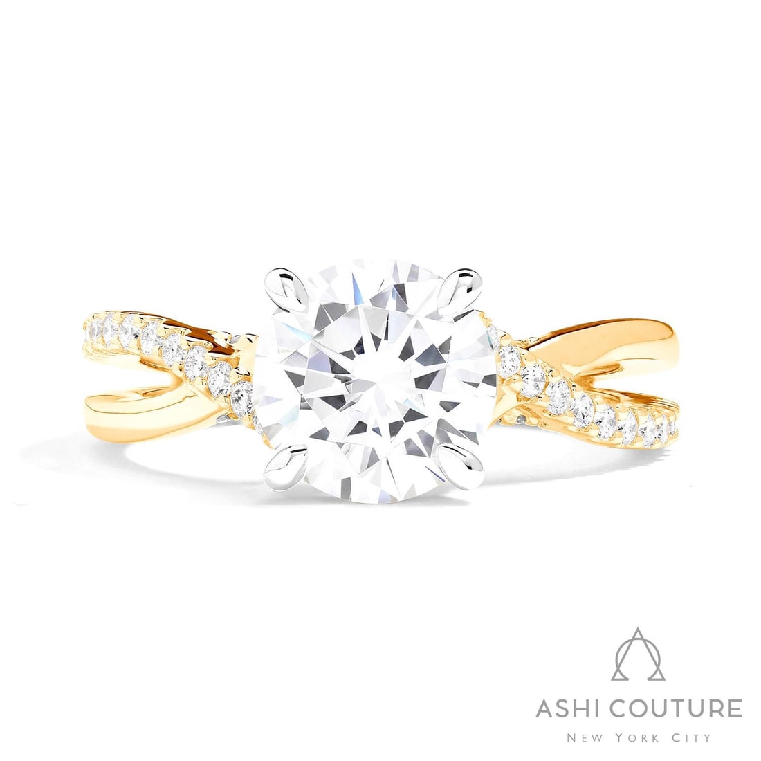 0.43 ctw White Diamond 14K Yellow & White Gold Engagement Ring: A testament to superior craftsmanship, this stunning Bypass ring featuring Natural Diamonds is unparalleled. Crafted with precision, the Bypass setting is seamlessly integrated into 4.3 grams of 14K Y