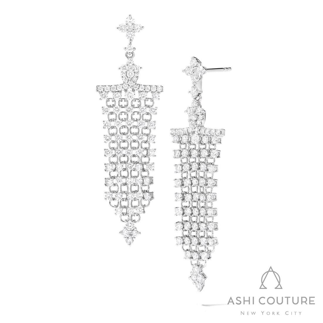 3.29 ctw White Diamond 18K White Gold Silk Floral Drop Earrings: Retail Value: $16,785 Defining modern elegance, this stunning Floral pair of earrings featuring White Diamond captures the essence of style. Crafted with precision, the Cluster setting is seamlessly i