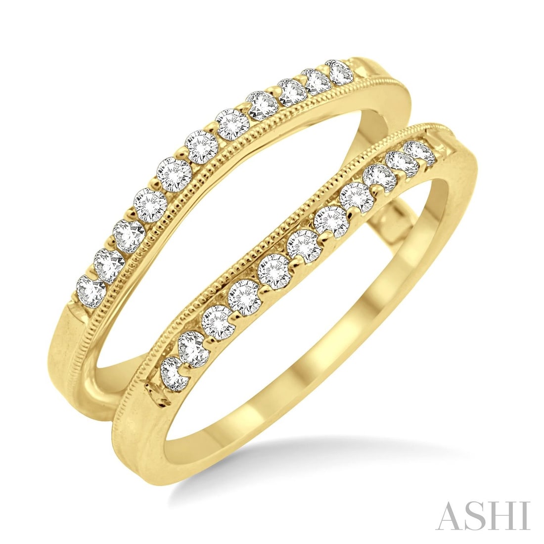 0.32 ctw Round Diamond Insert Ring 14K Yellow Gold: Defining modern elegance, this stunning Channel Set ring featuring White Diamond captures the essence of style. The gemstones are nestled within a Ring Guard framework, supported by a substantial 4.4 