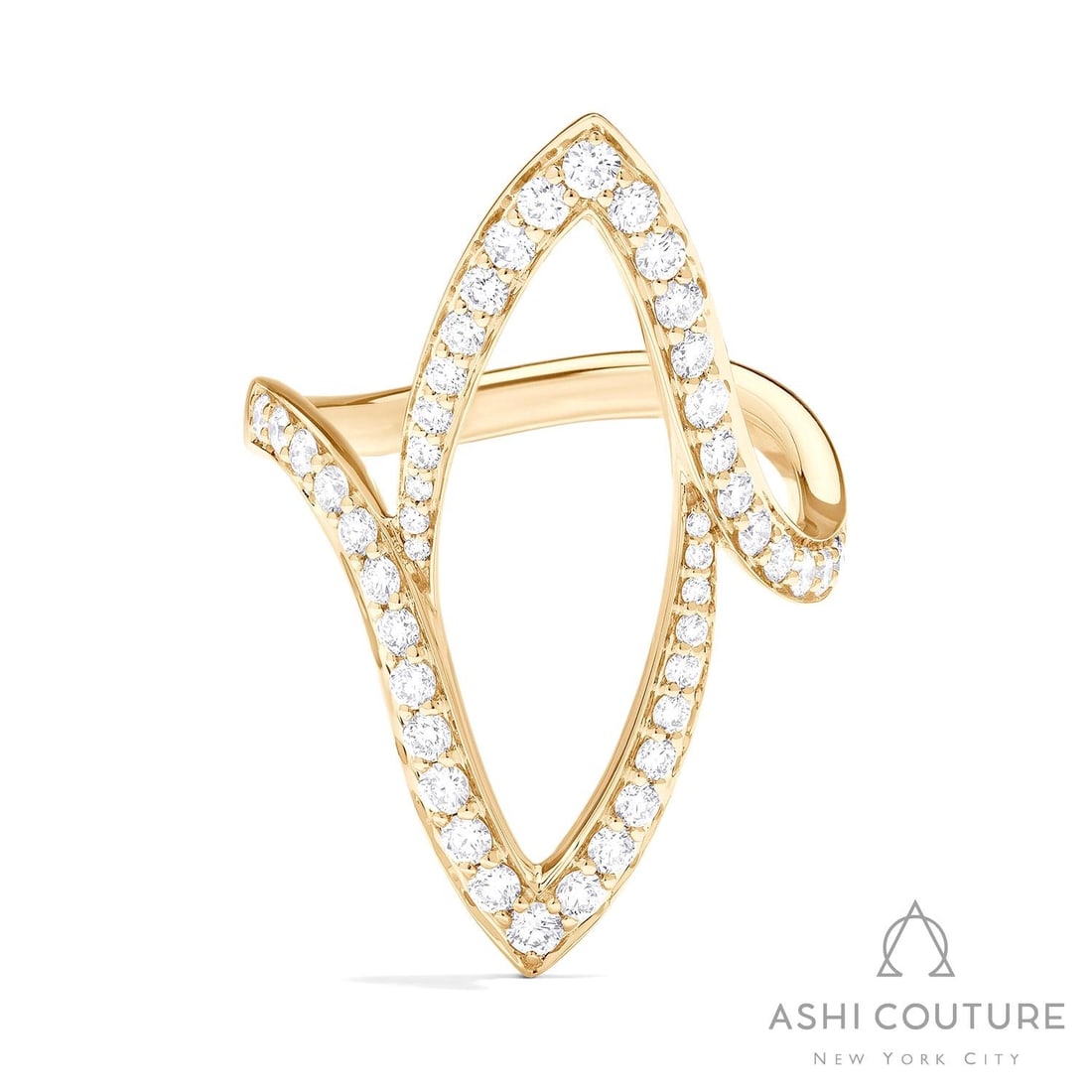 Duchess Allure 0.77 ctw White Diamond 18K Yellow Gold Ring: Timeless and sophisticated, this elegant Sculptural Bypass ring featuring White Diamond radiates enduring beauty. Expertly mounted in a Sculptural Bypass setting, the ring is crafted in 6.25 grams of 