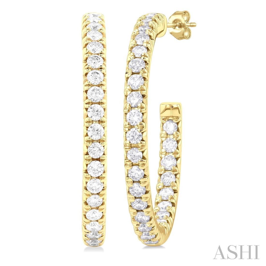 1.01 ctw Pave Diamond Half Hoop 14K Yellow Gold Earrings: Exuding opulence and grace, this breathtaking French Pave Set pair of earrings featuring White Diamond is crafted for the distinguished. Crafted with precision, the Half Hoop setting is seamlessly int