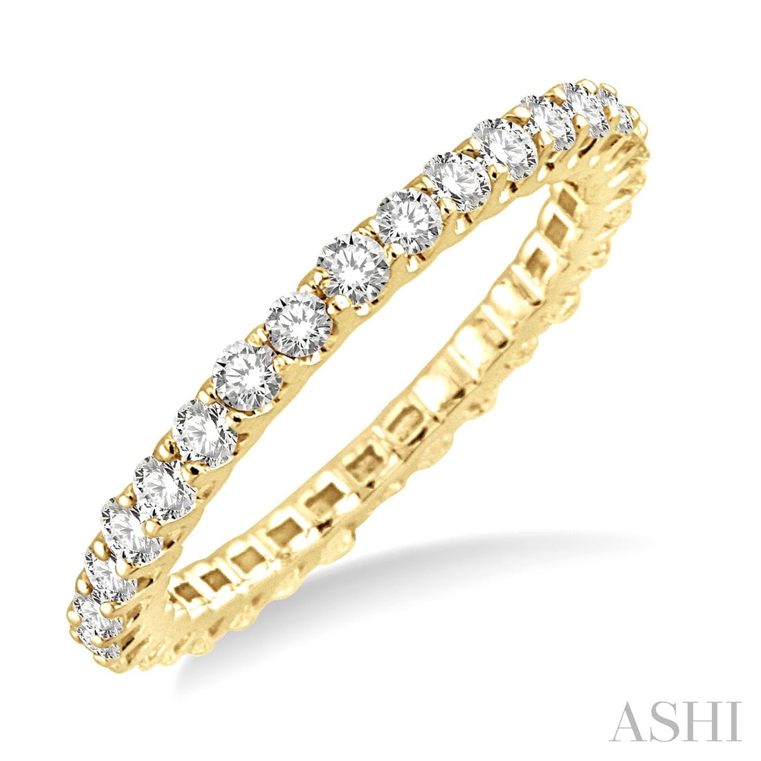 1.09 ctw Diamond Eternity Band 14K Yellow Gold Ring: A symphony of light and color, this stunning Eternity ring featuring White Diamond embodies the pinnacle of luxury. Expertly mounted in a Prong setting, the ring is crafted in 1.5 grams of solid 14K Y